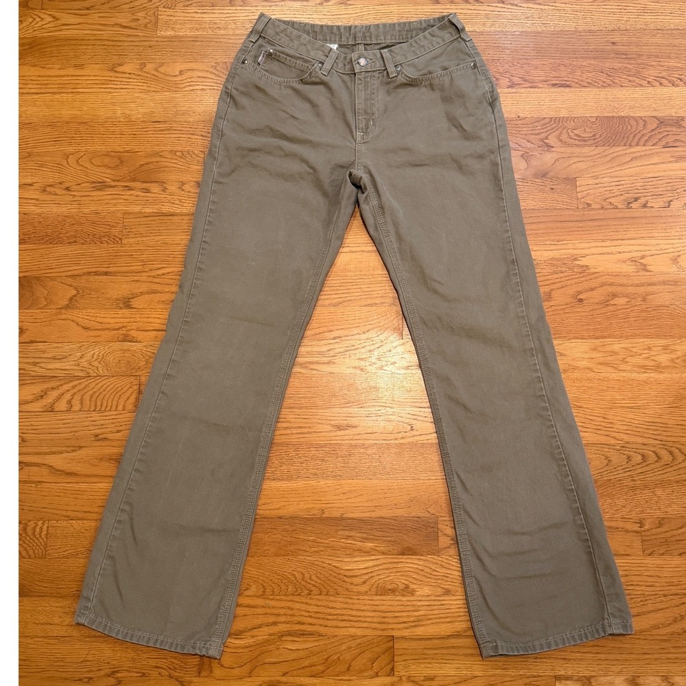 Carhartt WB002 MUS Women Mushroom Brown Cotton Canvas Work Pants 8 x 34